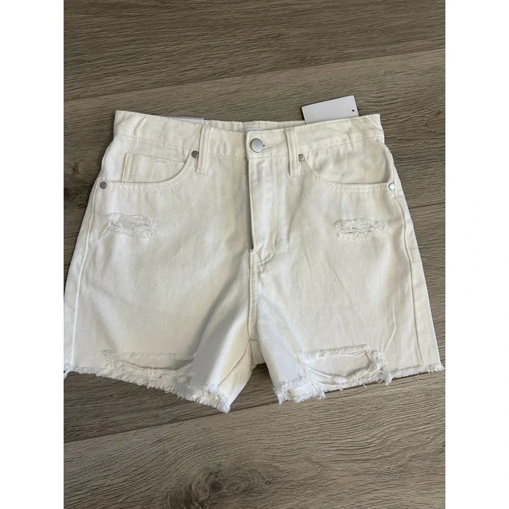 BP RIPPED WHITE DENIM SHORTS - Picture 5 of 13